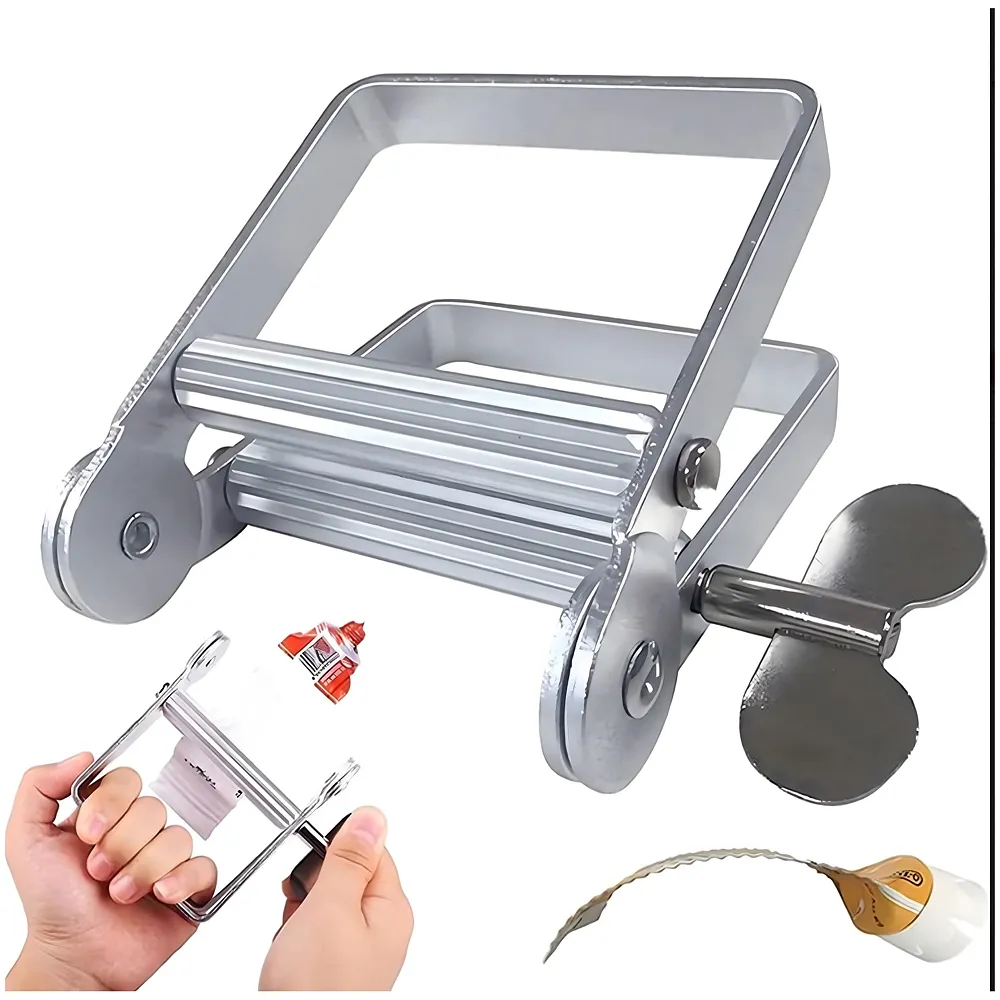 Metal Tube Squeezer Roller | Toothpaste Cream Paint Hair Colour Ointment Glue | No-Slip Serrated Roller | Wing Screw Lock | Fits Tubes Up to 3 Inch Wide