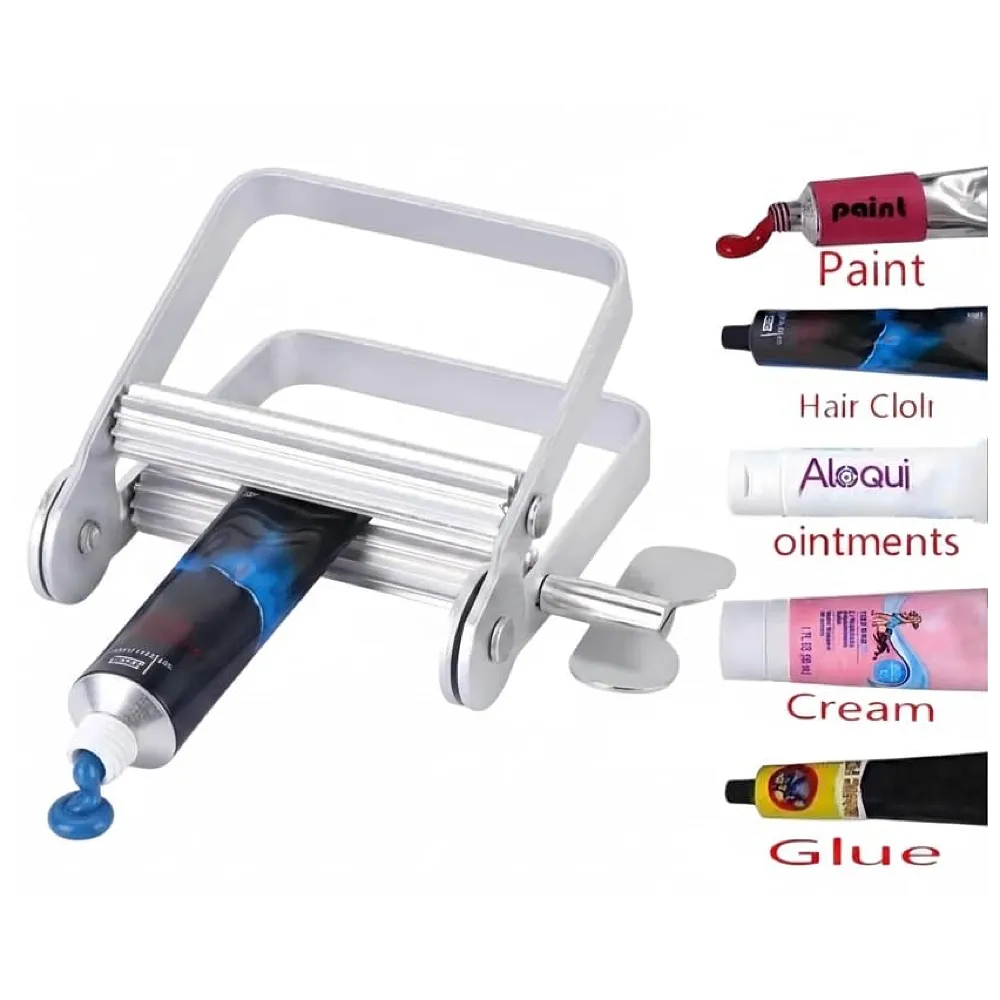 Metal Tube Squeezer Roller | Toothpaste Cream Paint Hair Colour Ointment Glue | No-Slip Serrated Roller | Wing Screw Lock | Fits Tubes Up to 3 Inch Wide