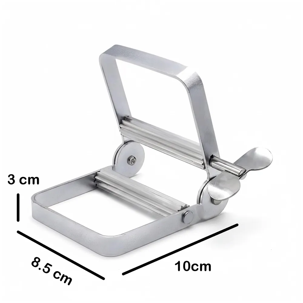 Metal Tube Squeezer Roller | Toothpaste Cream Paint Hair Colour Ointment Glue | No-Slip Serrated Roller | Wing Screw Lock | Fits Tubes Up to 3 Inch Wide