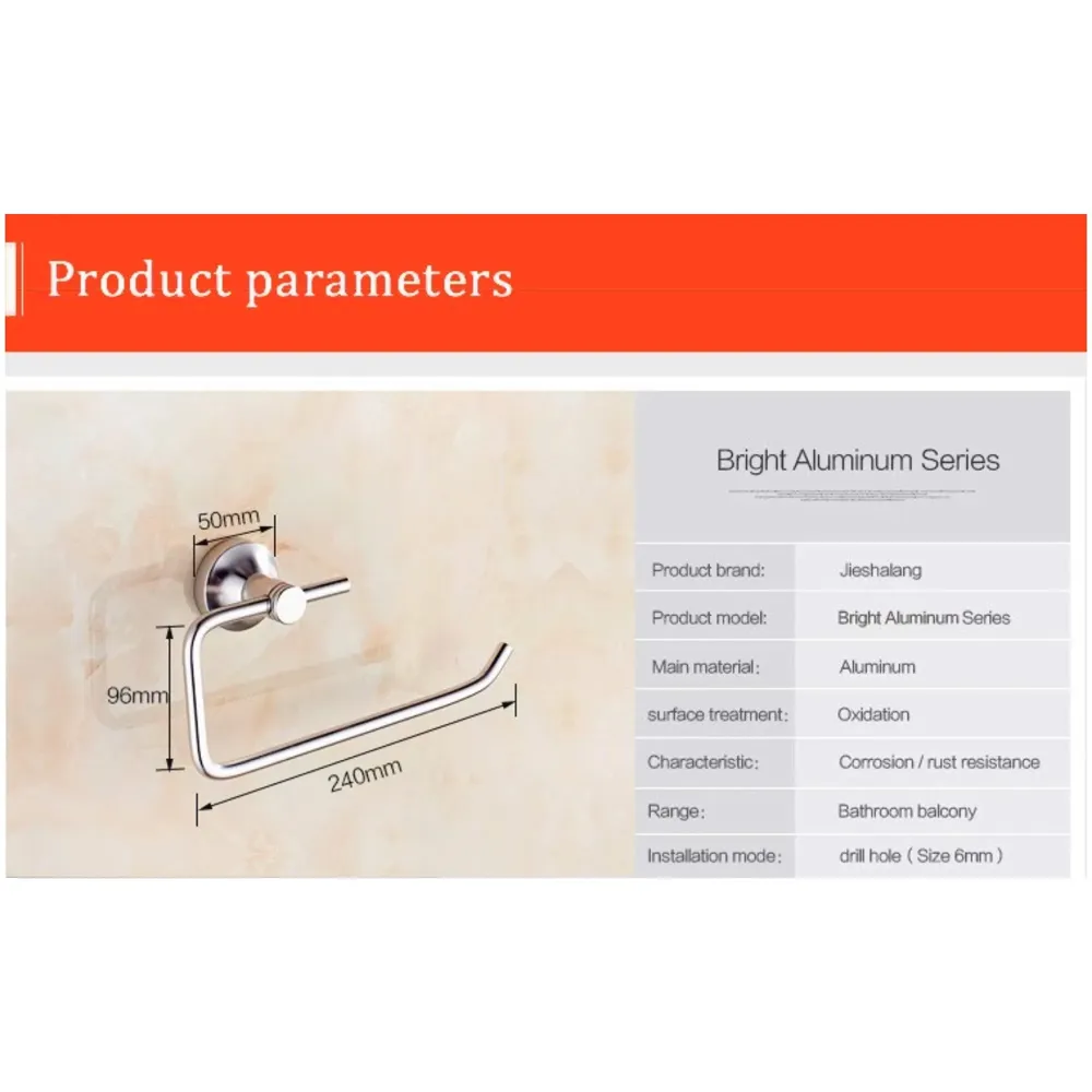 Aluminum Towel Ring Square Rust-Free, Heavy Duty, Modern Concealed Screw System (Screws Included) - 2