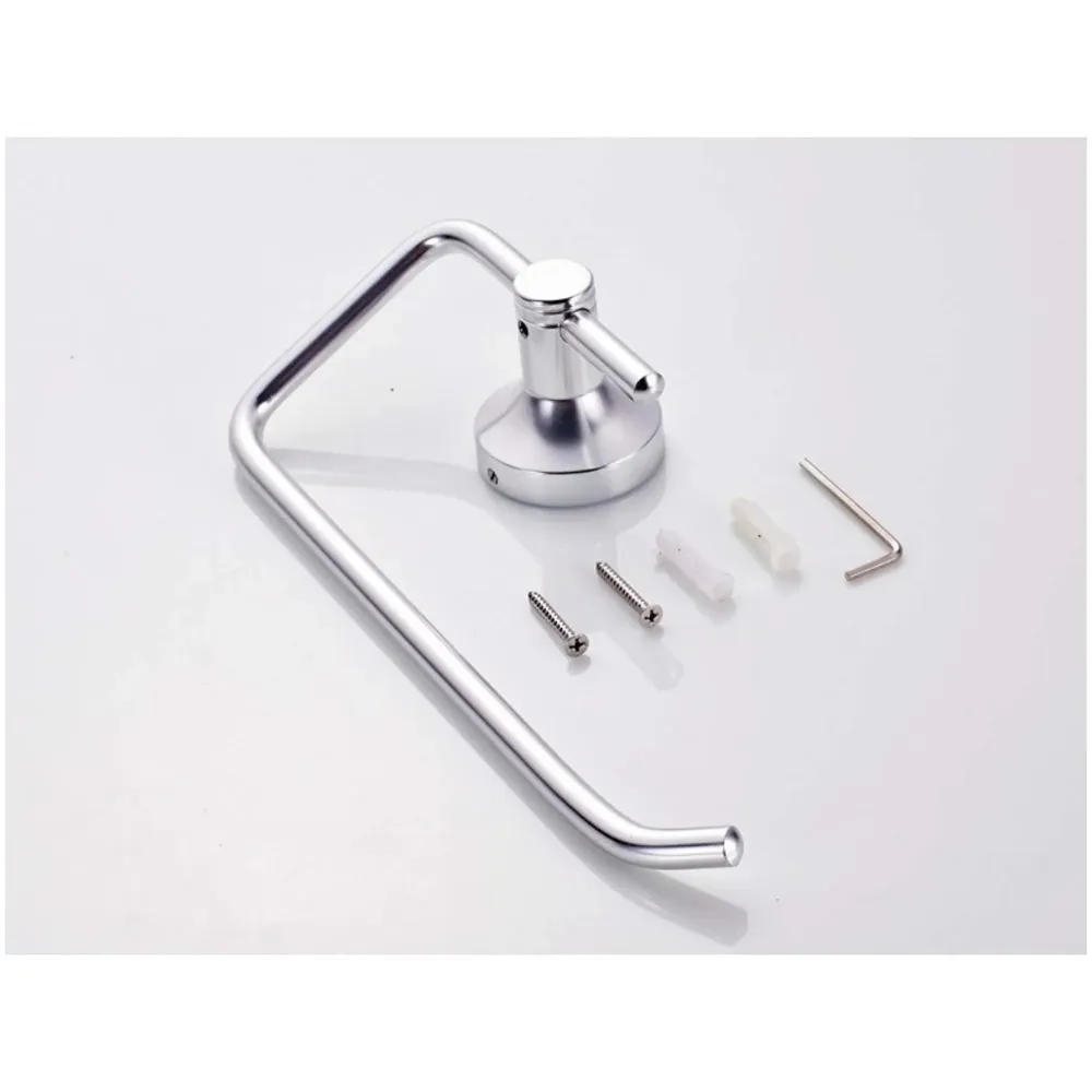 Aluminum Towel Ring Square Rust-Free, Heavy Duty, Modern Concealed Screw System (Screws Included)