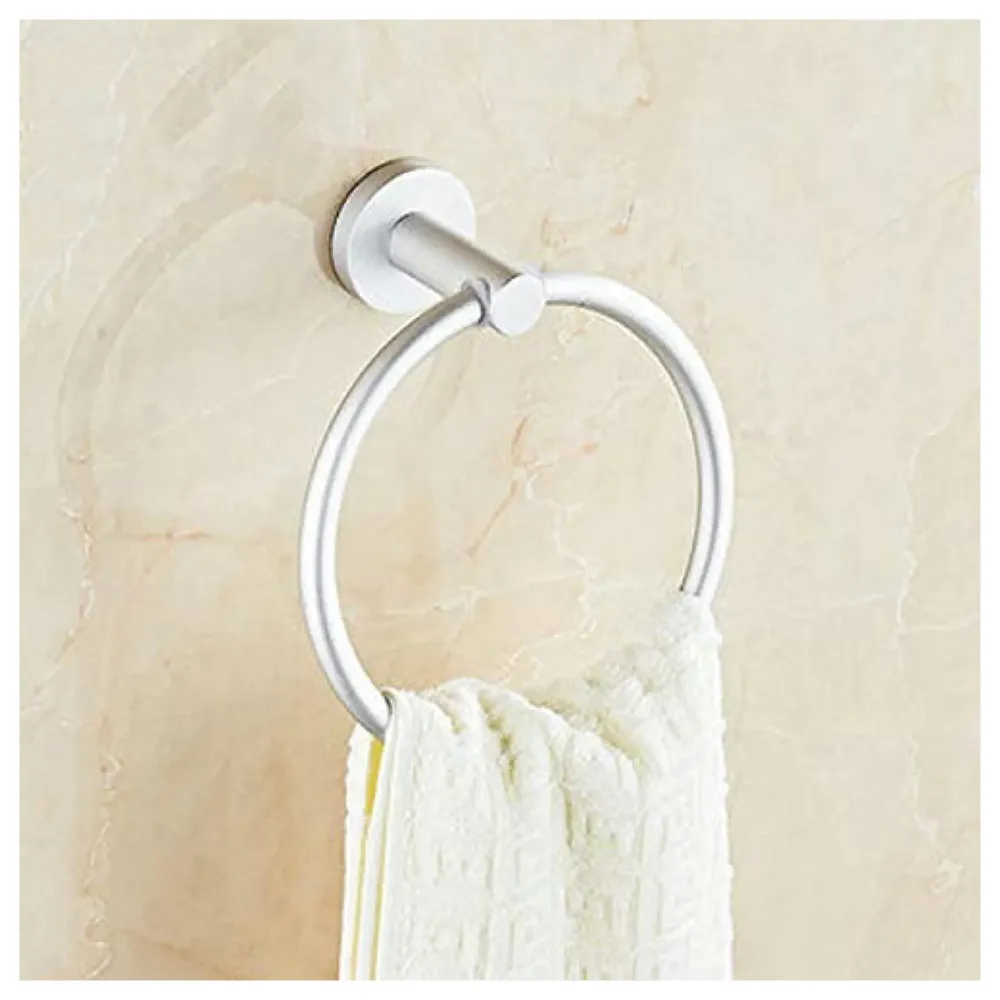 Aluminium Towel Ring Rust-Free, Heavy Duty, Modern Concealed Screw System (Screws Included)