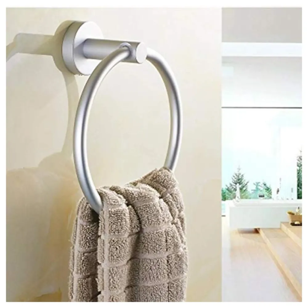 Aluminium Towel Ring Rust-Free, Heavy Duty, Modern Concealed Screw System (Screws Included)