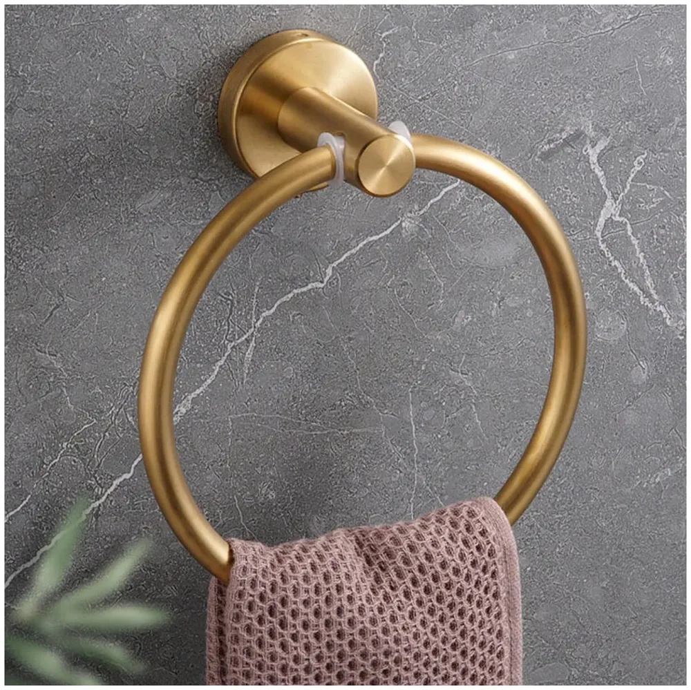 Antique Towel Ring Matt Brown Round Towel Hanger for Kitchen and Bathroom,17 cm Diameter