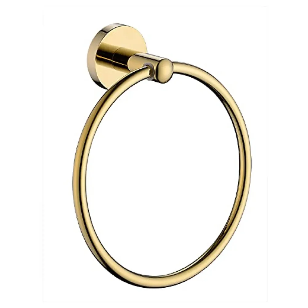 Gold Towel Ring Golden Round Towel Hanger for Kitchen and Bathroom, Stainless Steel.