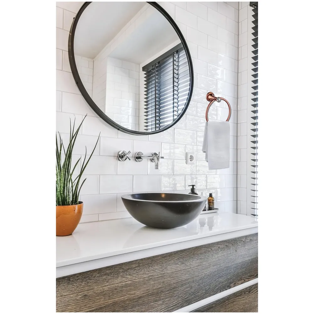 Rose Gold Towel Ring Golden Victorian Round Towel Hanger for Bathroom and Kitchen, Stainless Steel. - 3