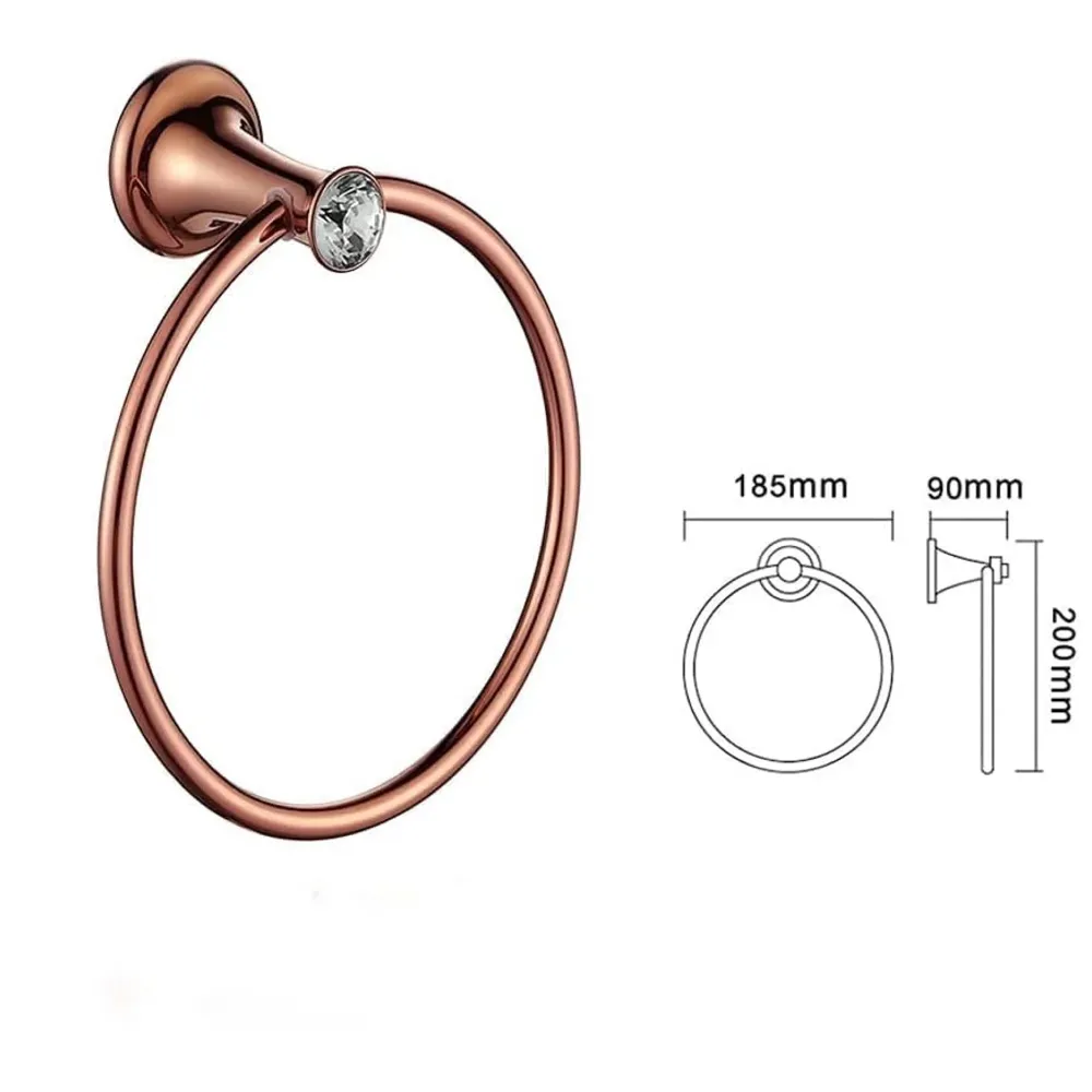 Rose Gold Towel Ring Golden Victorian Round Towel Hanger for Bathroom and Kitchen, Stainless Steel. - 4