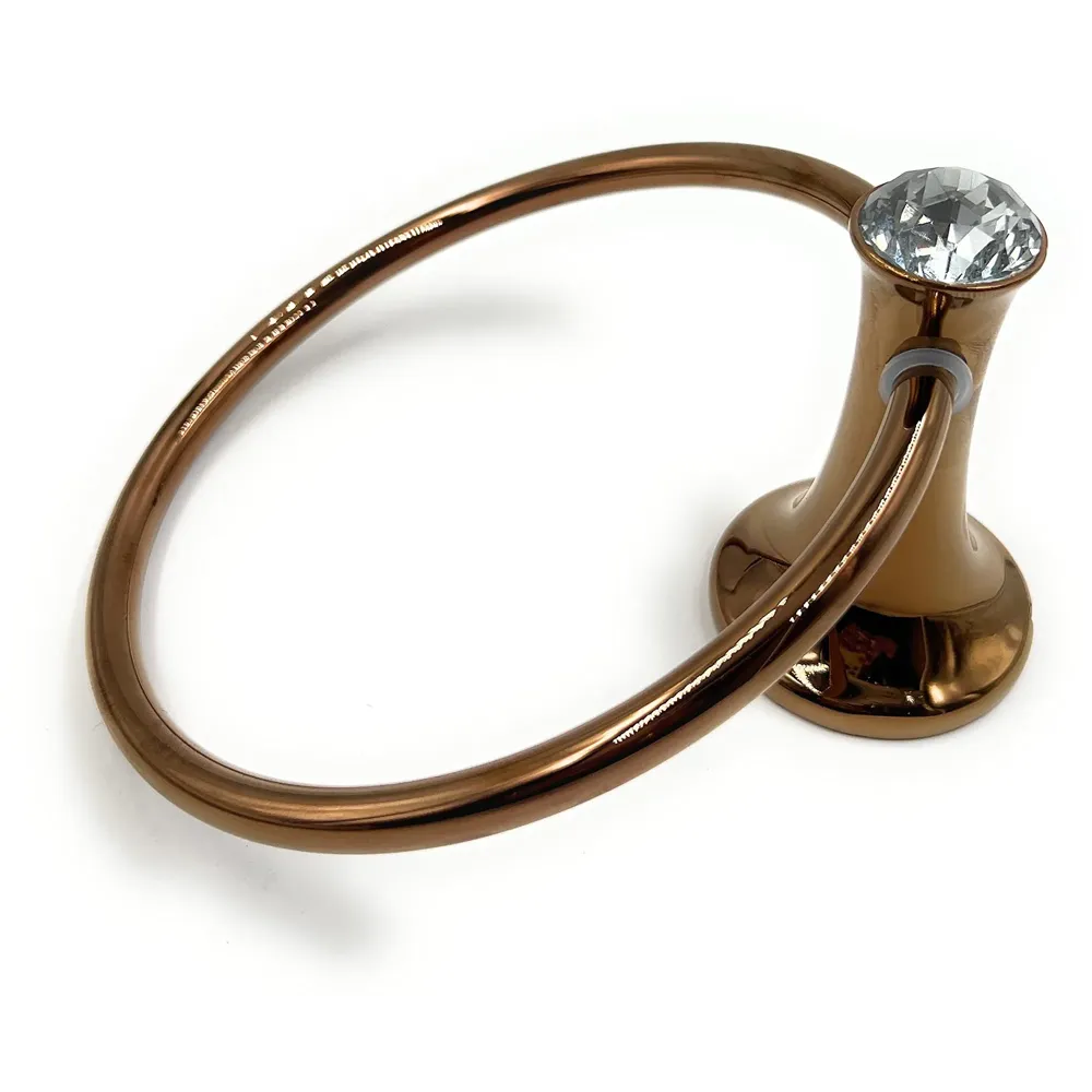 Rose Gold Towel Ring Golden Victorian Round Towel Hanger for Bathroom and Kitchen, Stainless Steel.