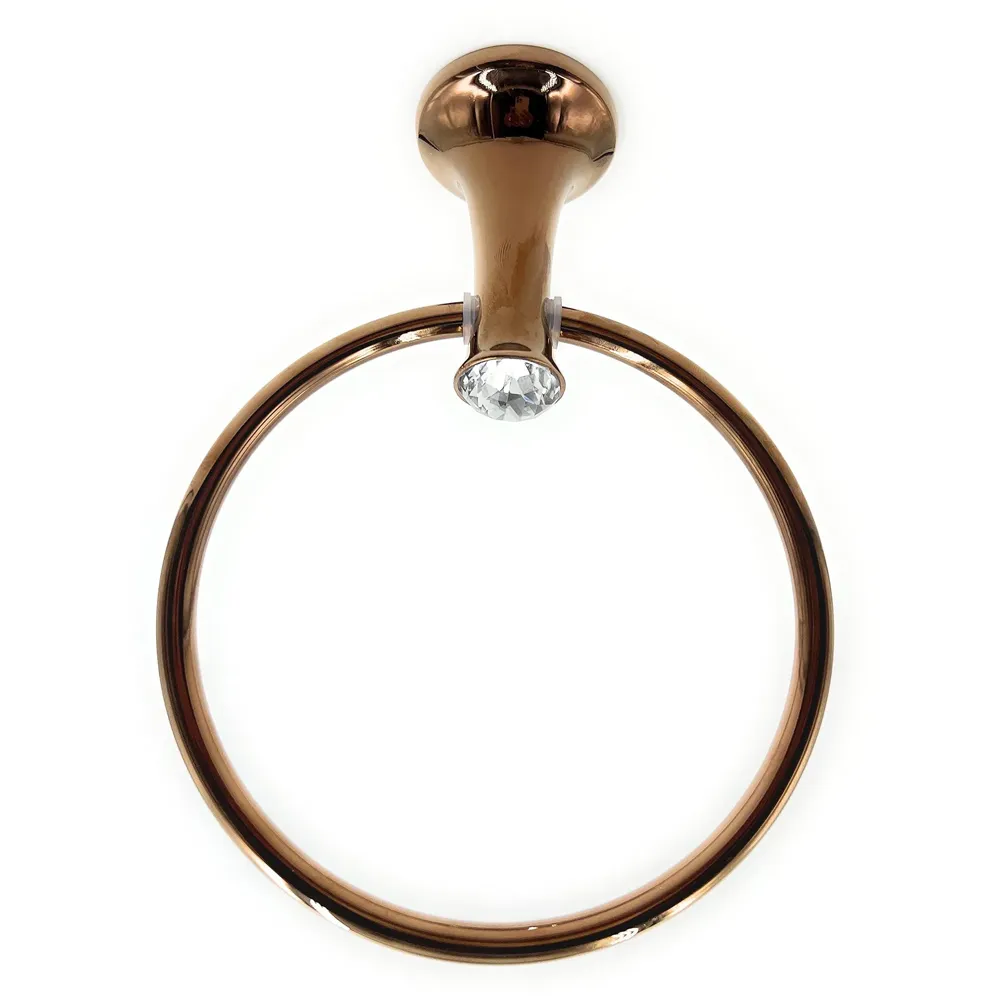 Rose Gold Towel Ring Golden Victorian Round Towel Hanger for Bathroom and Kitchen, Stainless Steel.