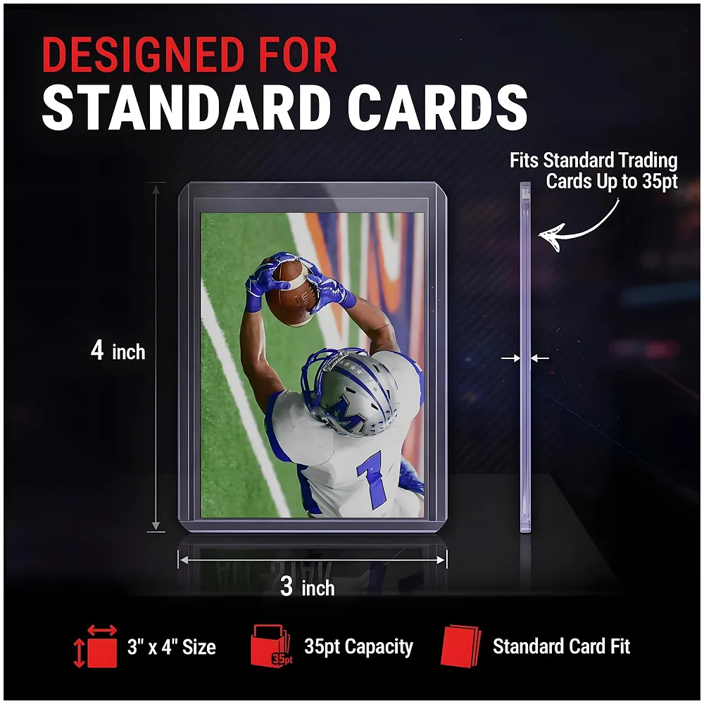 25 Pcs Trading Card Toploaders | 3x4 Inch | 35PT | Ultra Clear Rigid Cast Frame | Fits Poke - Monsters Sports Baseball Football Cards | Works with Sleeved Cards