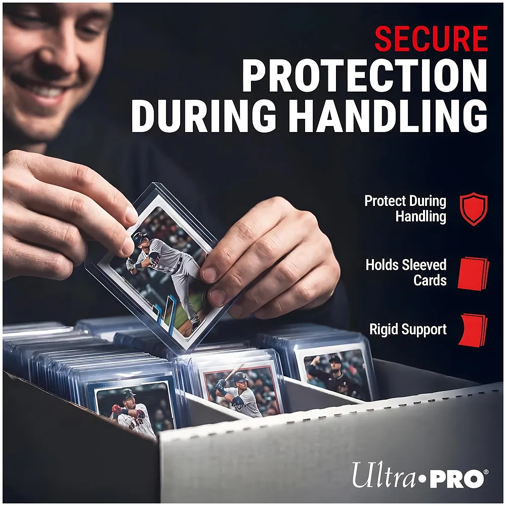 25 Pcs Trading Card Toploaders | 3x4 Inch | 35PT | Ultra Clear Rigid Cast Frame | Fits Poke - Monsters Sports Baseball Football Cards | Works with Sleeved Cards