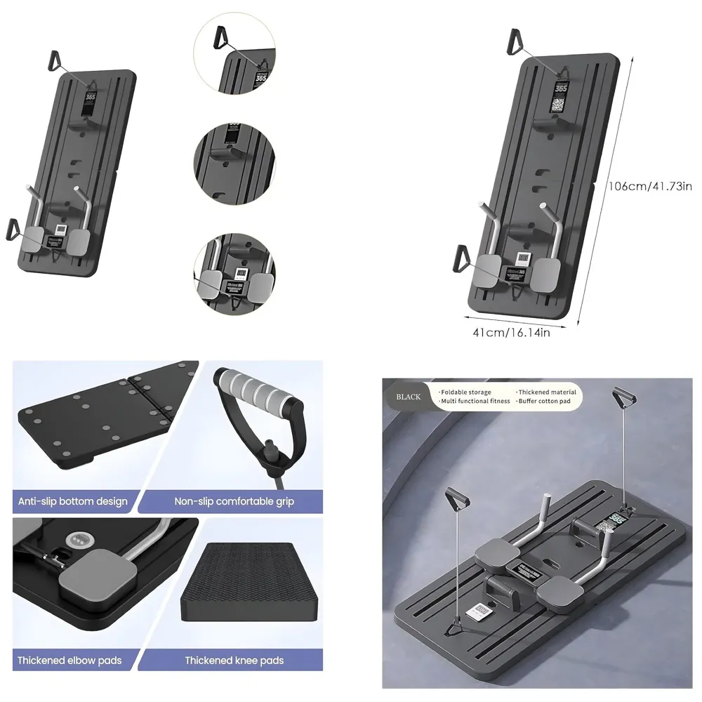 New 2026 Upgraded Pilates Reformer Board & Multifunctional Ab Core Trainer – Foldable Sliding Bodyboard with Automatic Rebound, Timer, and Elbow Support – Home Workout Equipment