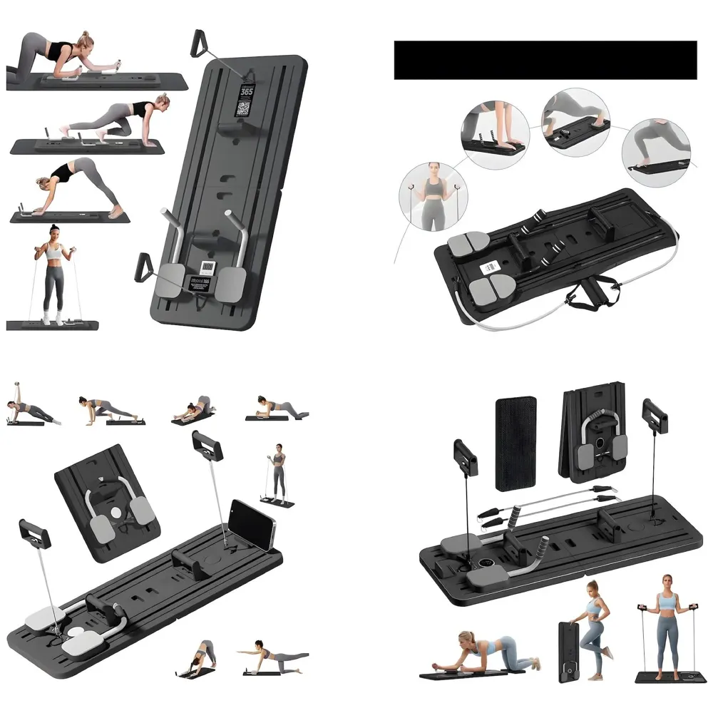 New 2026 Upgraded Pilates Reformer Board & Multifunctional Ab Core Trainer – Foldable Sliding Bodyboard with Automatic Rebound, Timer, and Elbow Support – Home Workout Equipment