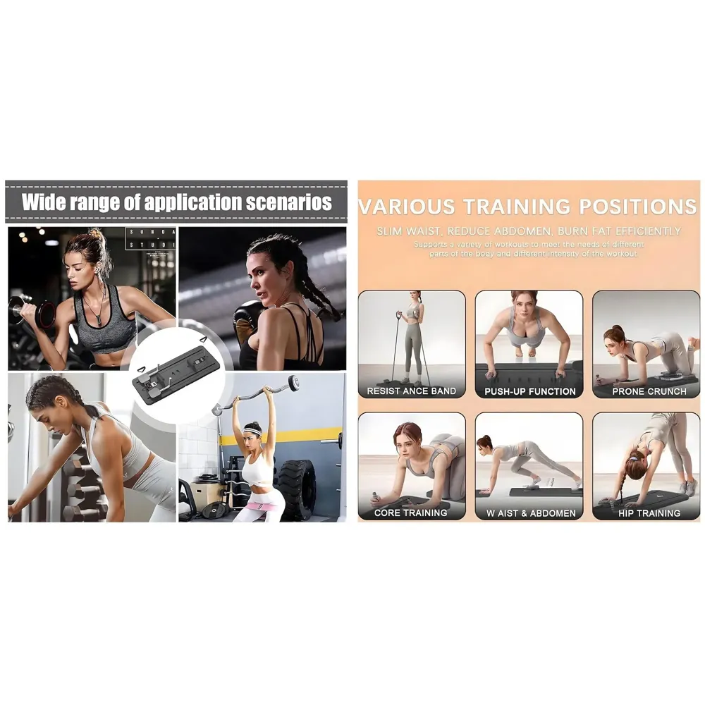 New 2026 Upgraded Pilates Reformer Board & Multifunctional Ab Core Trainer – Foldable Sliding Bodyboard with Automatic Rebound, Timer, and Elbow Support – Home Workout Equipment