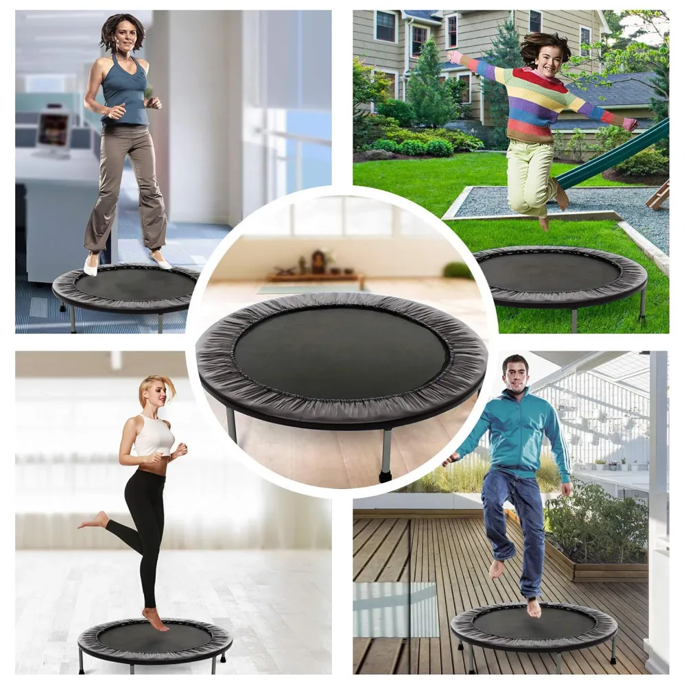 36 Inch Trampoline with Safety Pad, Indoor Fitness Trampoline for Adults and Kids. (Midnight, 36 Inch)