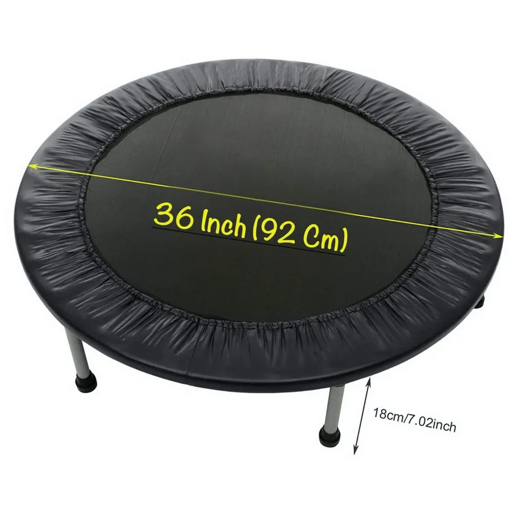 36 Inch Trampoline with Safety Pad, Indoor Fitness Trampoline for Adults and Kids. (Black, 36 Inch) - 5