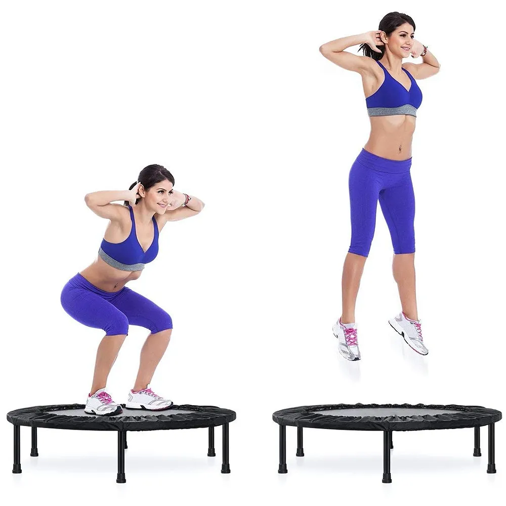 36 Inch Trampoline with Safety Pad, Fitness Trampoline for Indoor and Outdoor Workout, Black for Adults Excercise and Jumping Max Weight 80Kgs Premium