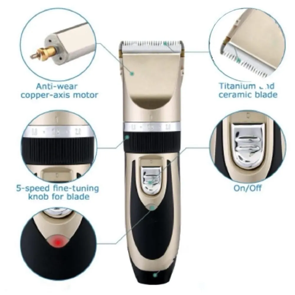 Professional Pet Trimmer Automatic Pet Hair Trimmer for Dogs And Cats Trimmer Shaver With Attachments