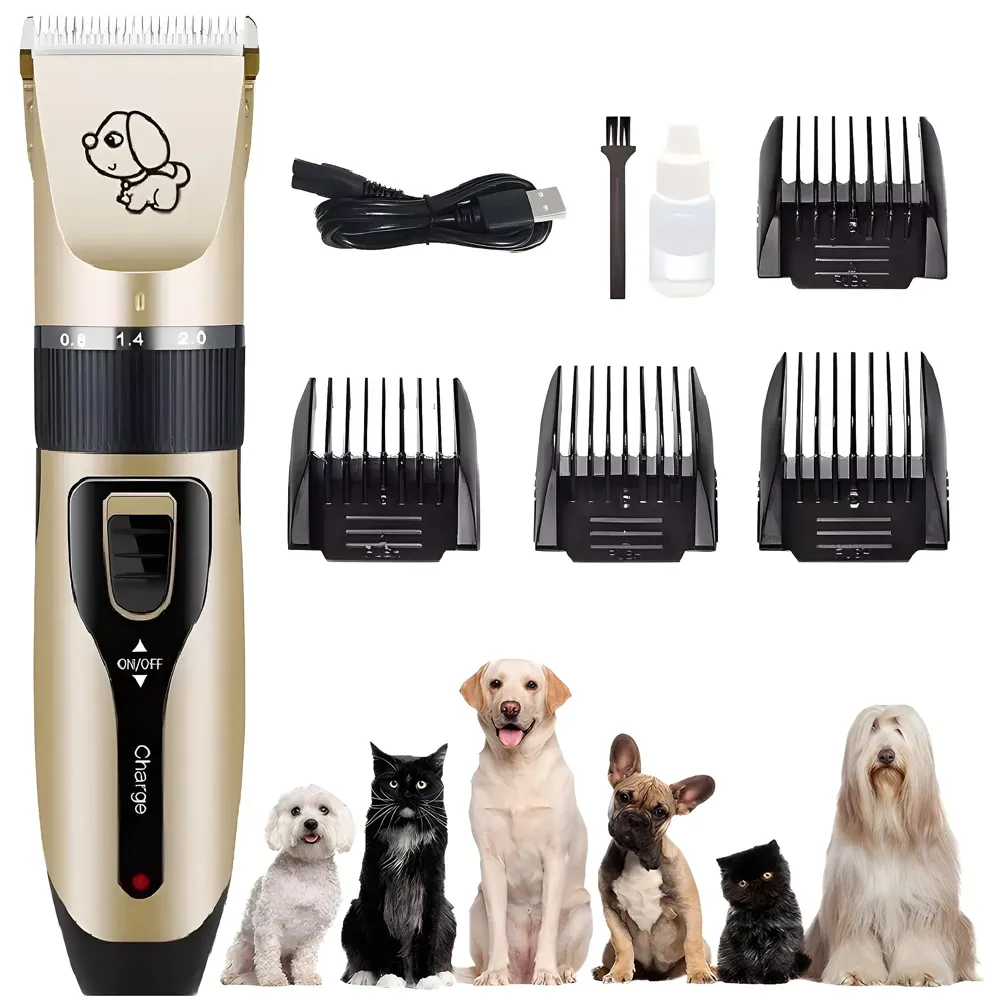 Unisex Professional Automatic Rechargeable Pet Hair Trimmer for Dogs And Cats (Trimmer), Gold