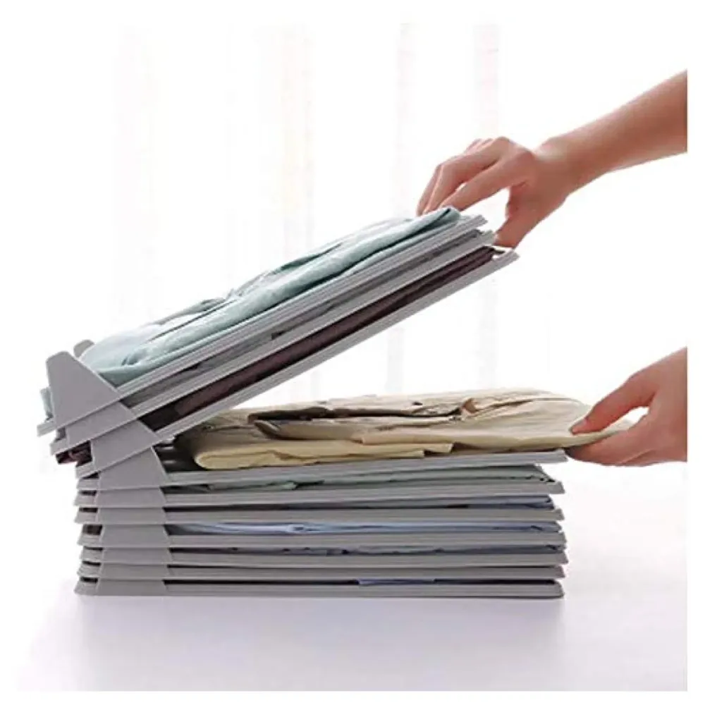 Stackable Folded T-Shirt Clothing Organizer l for Drawers, Dresser, Shelves, Suitcase, Wardrobe, Cabinets l Large (Jeans/Pants), Pack of 6 (Neutral, Large (35 x 30 Cm)) - 3