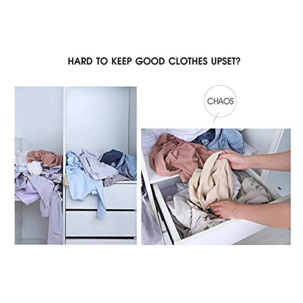 Stackable Folded T-Shirt Clothing Organizer l for Drawers, Dresser, Shelves, Suitcase, Wardrobe, Cabinets l Large (Jeans/Pants), Pack of 6 (Neutral, Large (35 x 30 Cm))