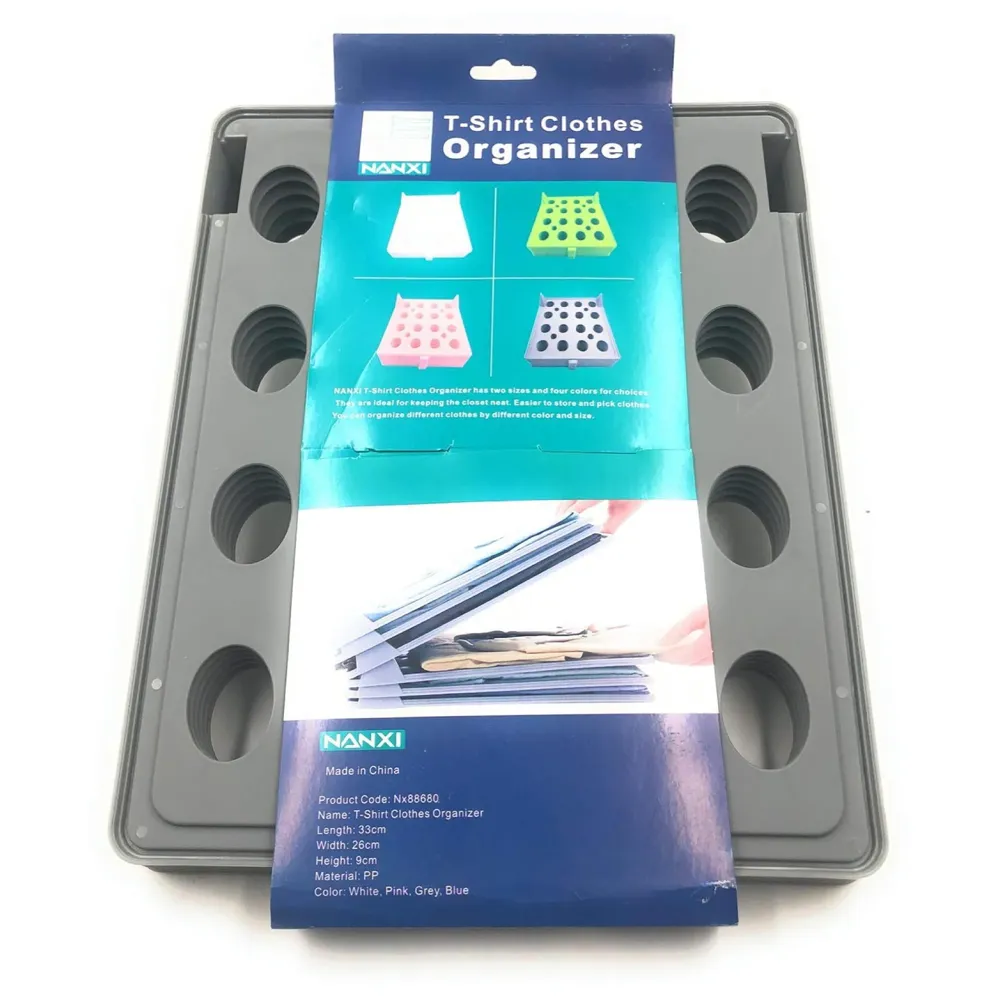 Stackable Folded T-Shirt Clothing Organizer l for Drawers, Dresser, Shelves, Suitcase, Wardrobe, Cabinets l Large (Jeans/Pants), Pack of 6 (Neutral, Regular (32 x 26 Cm))