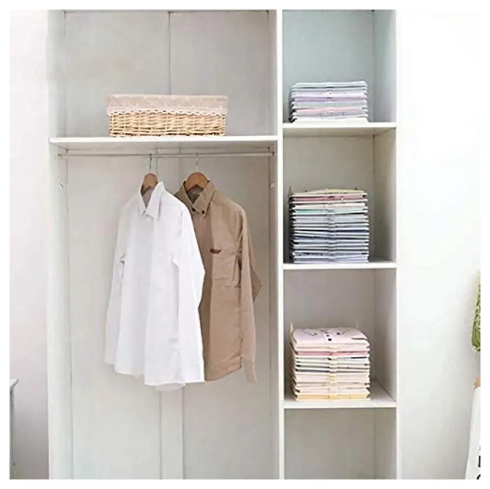 Stackable Folded T-Shirt Clothing Organizer l for Drawers, Dresser, Shelves, Suitcase, Wardrobe, Cabinets l Large (Jeans/Pants), Pack of 6 (Neutral, Regular (32 x 26 Cm)) - 5