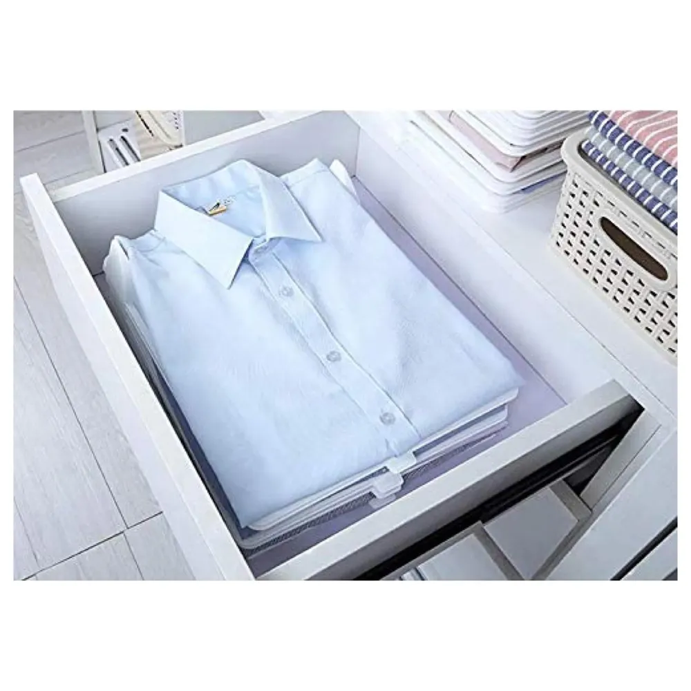 Stackable Folded T-Shirt Clothing Organizer l for Drawers, Dresser, Shelves, Suitcase, Wardrobe, Cabinets l Large (Jeans/Pants), Pack of 6 (Neutral, Regular (32 x 26 Cm)) - 8