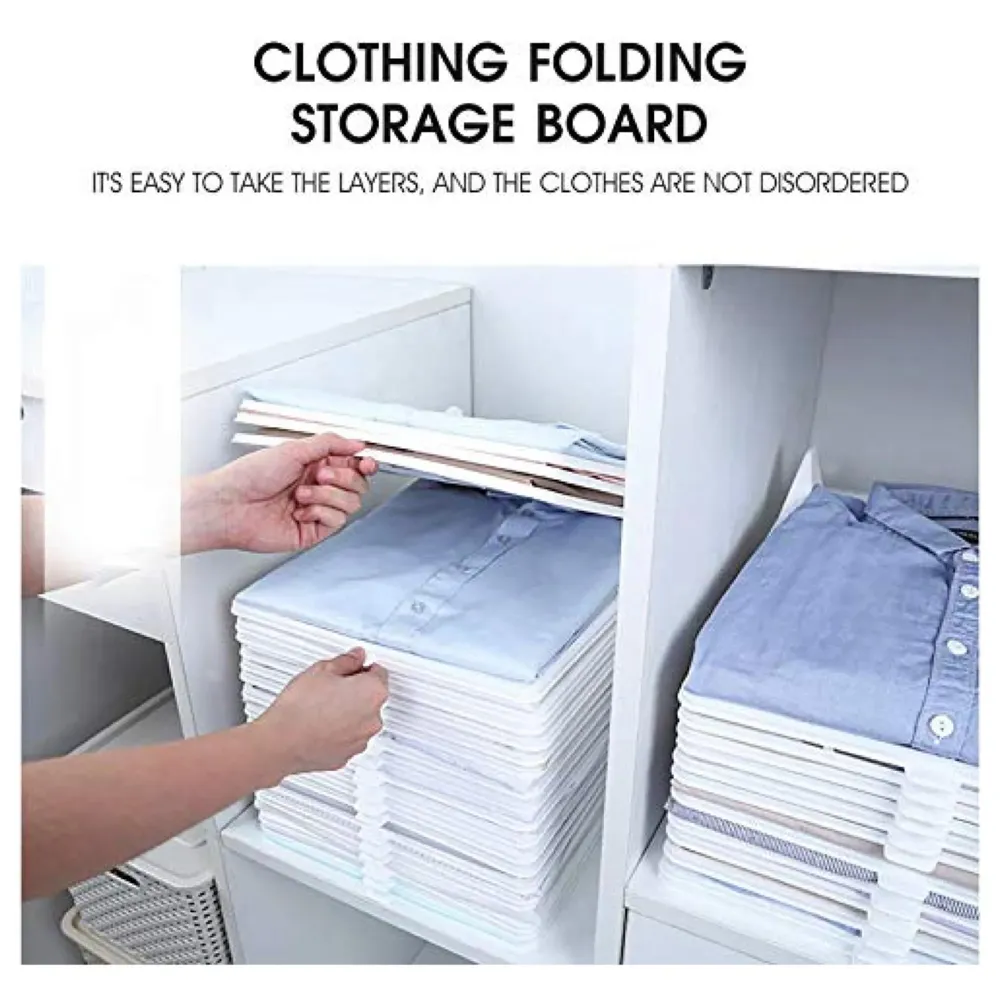 Stackable Folded T-Shirt Clothing Organizer l for Drawers, Dresser, Shelves, Suitcase, Wardrobe, Cabinets l Large (Jeans/Pants), Pack of 6 (Neutral, Regular (32 x 26 Cm))