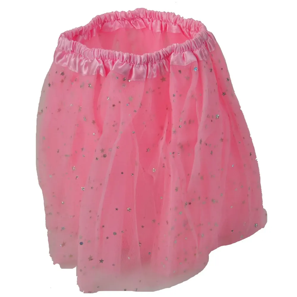 Tutu Skirt – Pink Stars Princess Girl's Pettiskirt With Sparkling Stars Dress-Up Tutu Tulle Skirt / Mini Skirt For Ballet Dance Photography Prop Costume Outfit Party Dance wear ~ 30 cm Length ~ 46 - 86 cm Waist (18-34 inches ) - 3