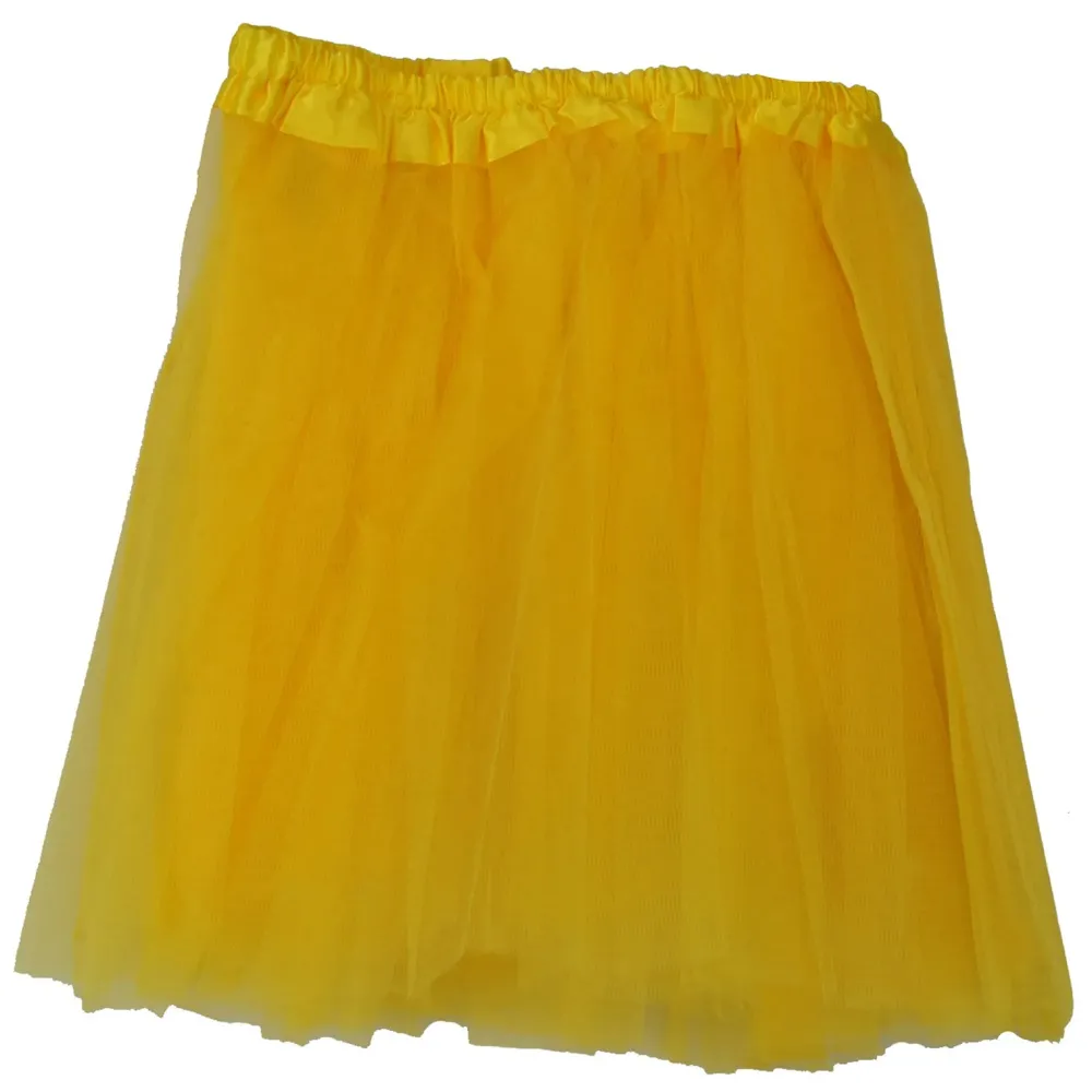 Tutu Skirt – Yellow Princess Girl's Pettiskirt Dress-Up Tutu Tulle Skirt / Mini Skirt For Ballet Dance Photography Prop Costume Outfit Party Dance wear ~ 30 cm Length ~ 46 - 86 cm Waist (18-34 inches )