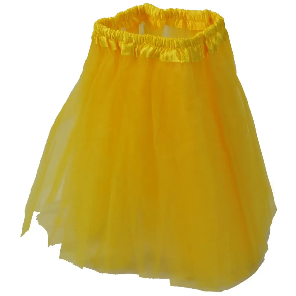 Tutu Skirt – Yellow Princess Girl's Pettiskirt Dress-Up Tutu Tulle Skirt / Mini Skirt For Ballet Dance Photography Prop Costume Outfit Party Dance wear ~ 30 cm Length ~ 46 - 86 cm Waist (18-34 inches ) - 3