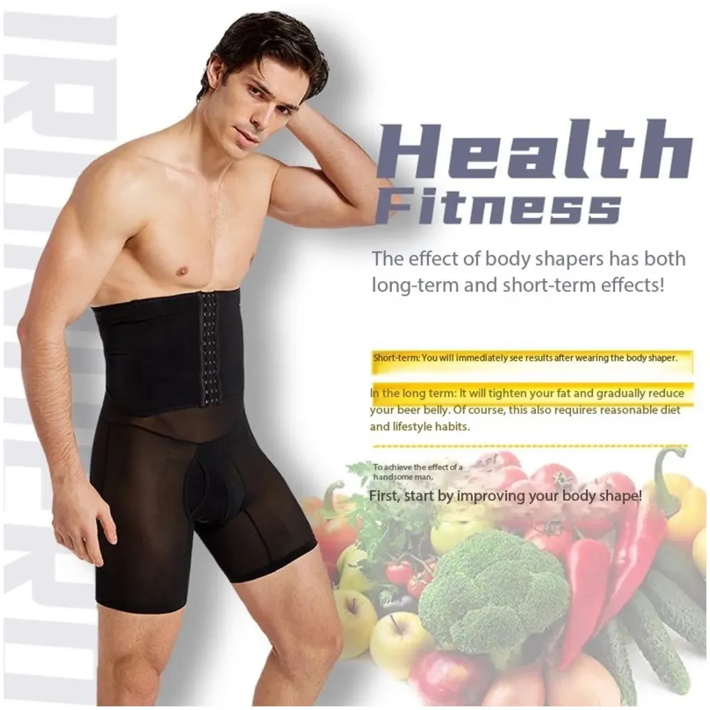 Tummy Tucker for Men, 3 Way Adjustable, Breathable, Black, Polyester and Spandex, Invisible for Compression and Support Hide Stomach Side Fat Underwear (Black XL 33-35 Waist) - 6