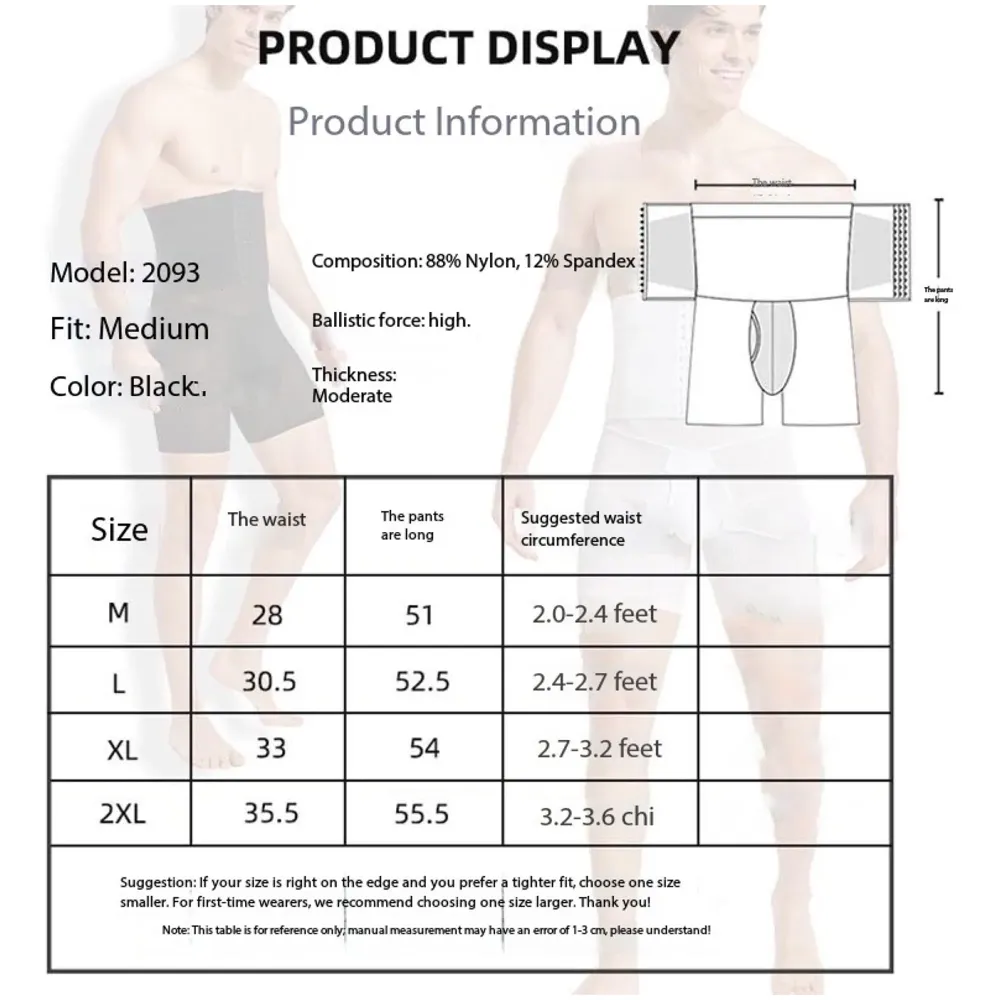 Tummy Tucker for Men, 3 Way Adjustable, Breathable, Black, Polyester and Spandex, Invisible for Compression and Support Hide Stomach Side Fat Underwear (Black XXL 35-37 Waist) - 5