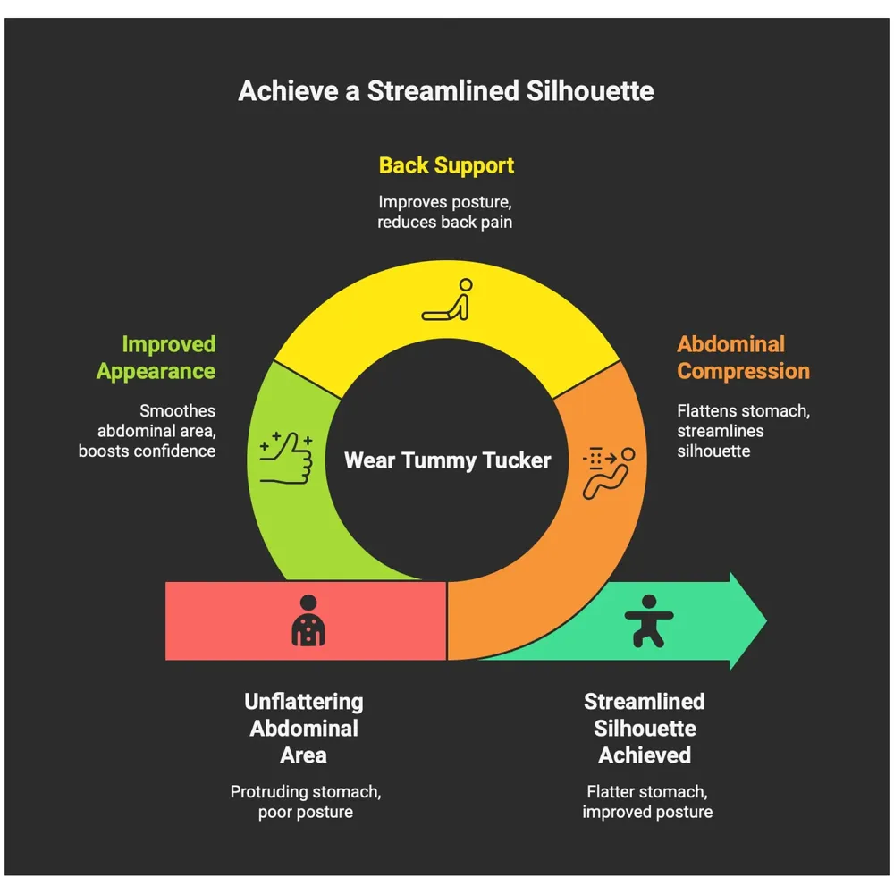 Tummy Tucker for Men, 3 Way Adjustable, Breathable, Black, Polyester and Spandex, Invisible for Compression and Support Hide Stomach Side Fat Underwear (Black XXL 35-37 Waist) - 8