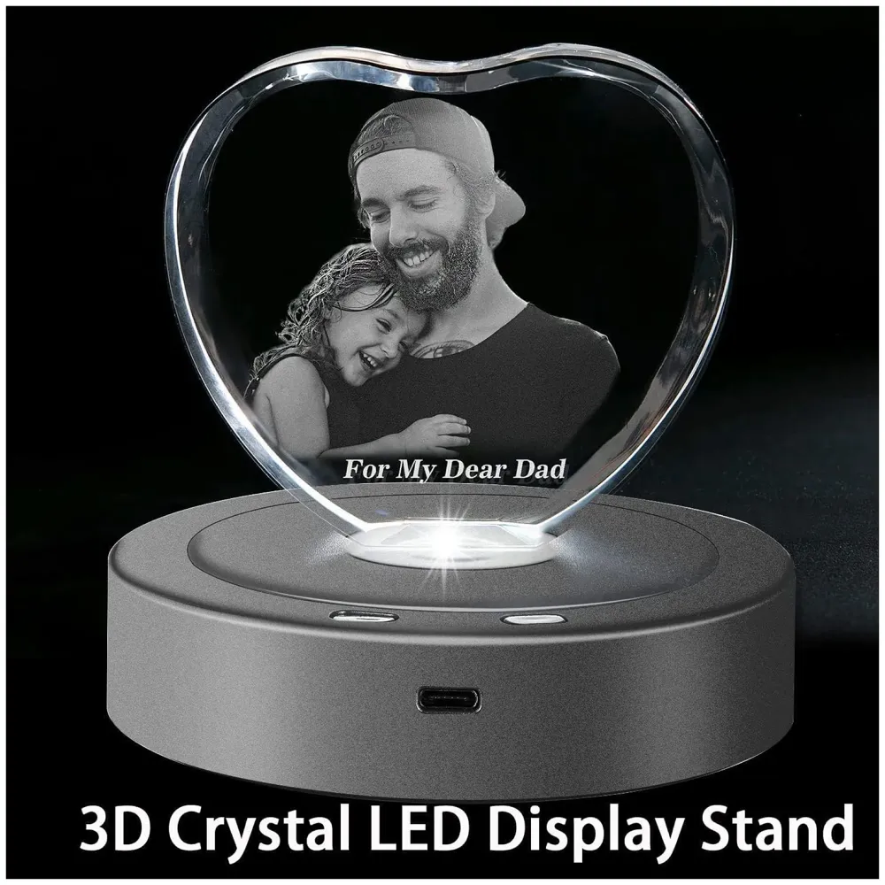 Turntable with LED Rotating Display Stand With 8 Light Modes Coloured Light Base for Glass Art with 4 Revolving, USB And Battery Operated Display Stand – 10.5 Cm