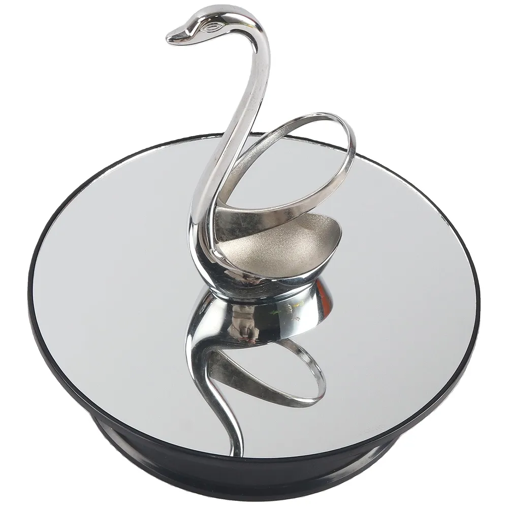 Large 25 Cm Rotating Display Stand 25 Cm 360 Degree Electric Rotating Turntable With Mirror for Photography Products Display, Jewellery, Cake and Collectibles, 25 Cm Diameter Black Premium