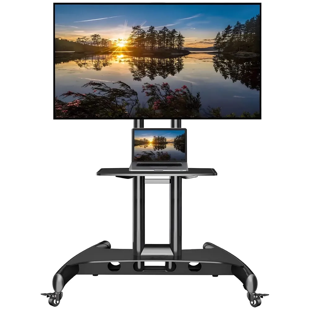Mobile TV Cart TV Stand with Wheels for 32 to 65 Inch LCD LED OLED Plasma Flat Panel Screens Up to 45 Kgs Tv Trolley