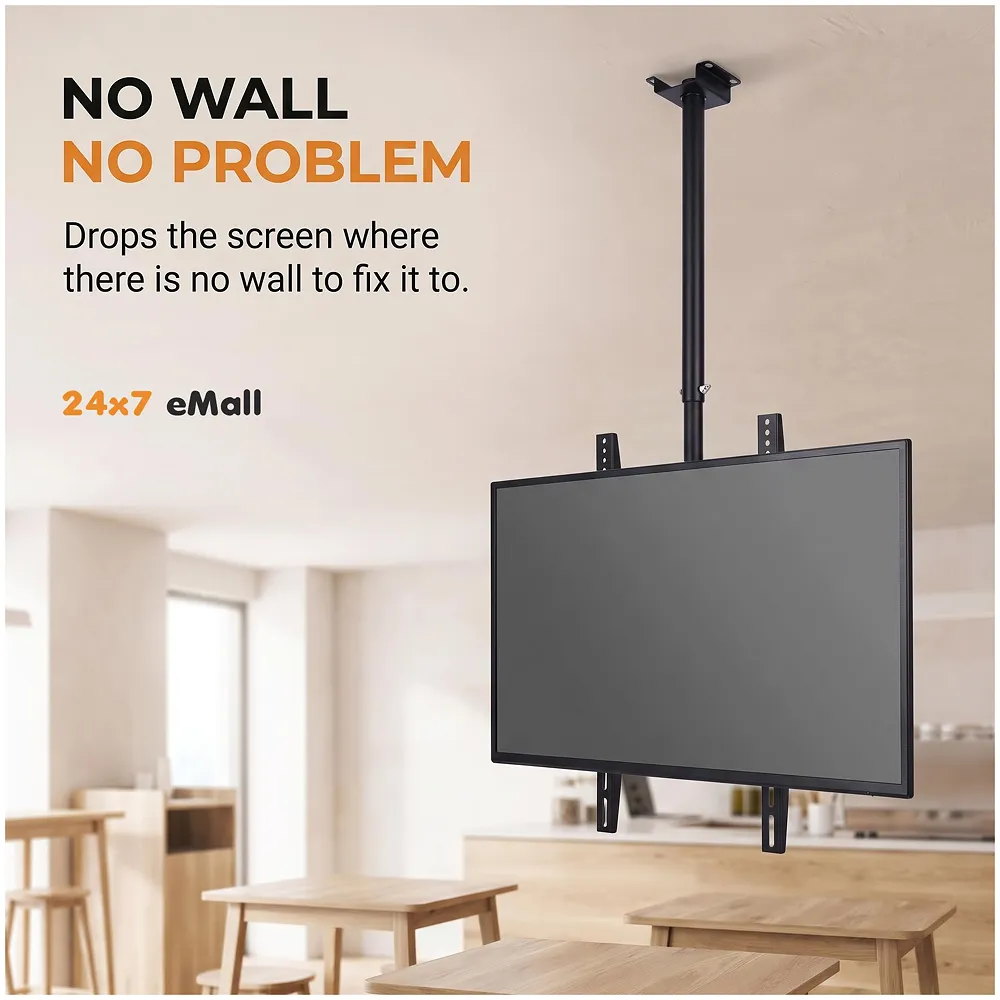 3 feet, Heavy Duty Full Motion Cantilever Tilt Swivel Ceiling Mount Bracket for 26" inch to 55” LED, LCD and Plasma TV for VESA sizes 100 x 100 upto 400 x 400 mm (Ceiling Swivel 26''- 55'')