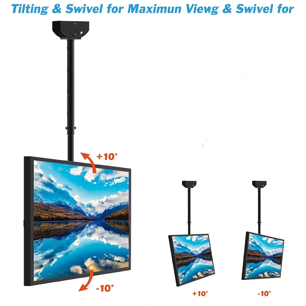 3 feet, Heavy Duty Full Motion Cantilever Tilt Swivel Ceiling Mount Bracket for 26" inch to 55” LED, LCD and Plasma TV for VESA sizes 100 x 100 upto 400 x 400 mm (Ceiling Swivel 26''- 55'')