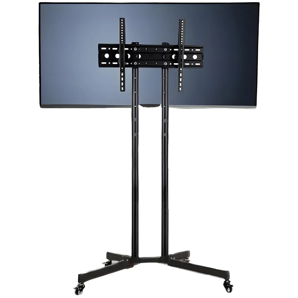 tv Trolley Stand Mount Bracket with Wheels for 32-55 inch tv moveable Height Adjustable Tilt Adjust Tv for Homes and Commercial max Vesa 600mm x 400mm