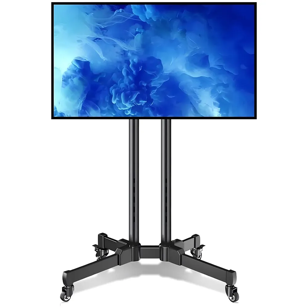 tv Trolley Stand Mount Bracket with Wheels for 32-55 inch tv moveable Height Adjustable Tilt Adjust Tv for Homes and Commercial max Vesa 600mm x 400mm - 7