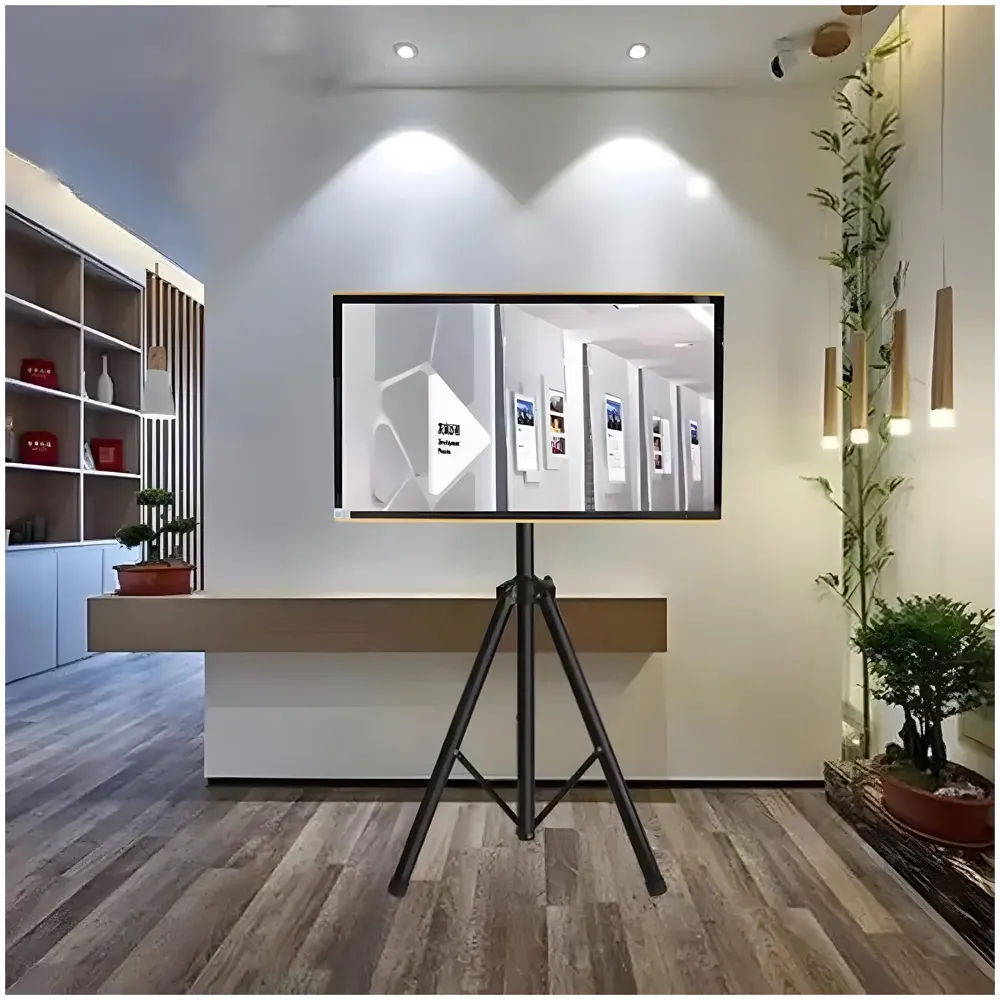 TV Tripod 32 to 55 inch for LCD LED OLED TV Display Floor Stand, Portable Height Adjustable Mount, Black 400 x 400 mm Vesa - 3