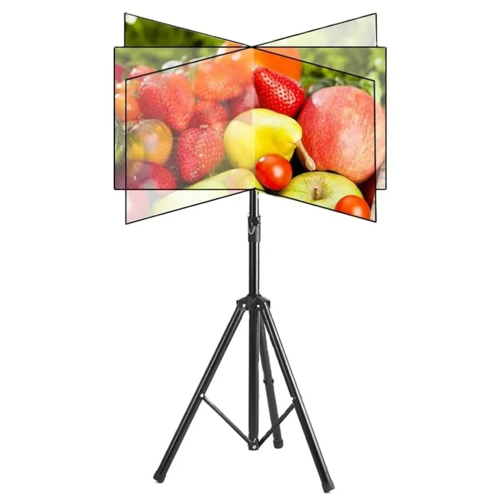 TV Tripod 32 to 55 inch for LCD LED OLED TV Display Floor Stand, Portable Height Adjustable Mount, Black 400 x 400 mm Vesa - 4