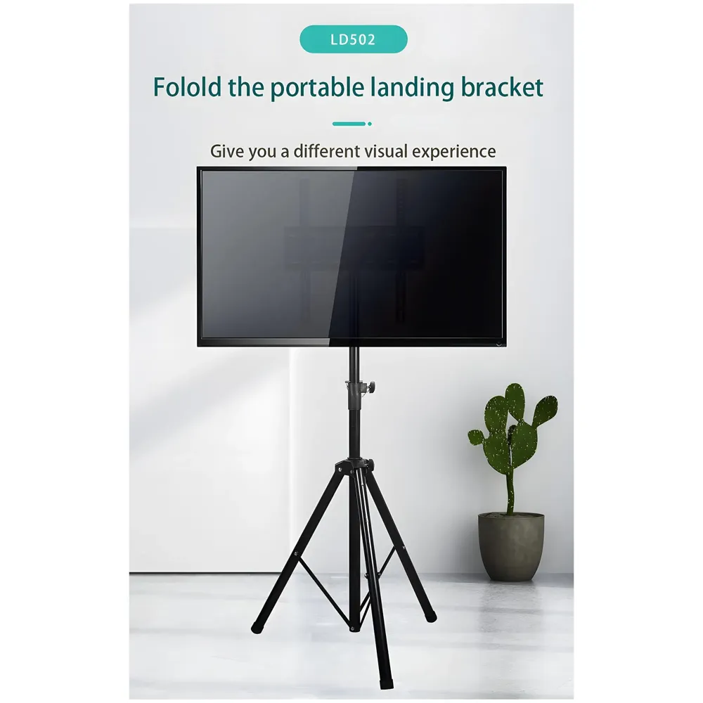 TV Tripod 32 to 55 inch for LCD LED OLED TV Display Floor Stand, Portable Height Adjustable Mount, Black 400 x 400 mm Vesa - 5