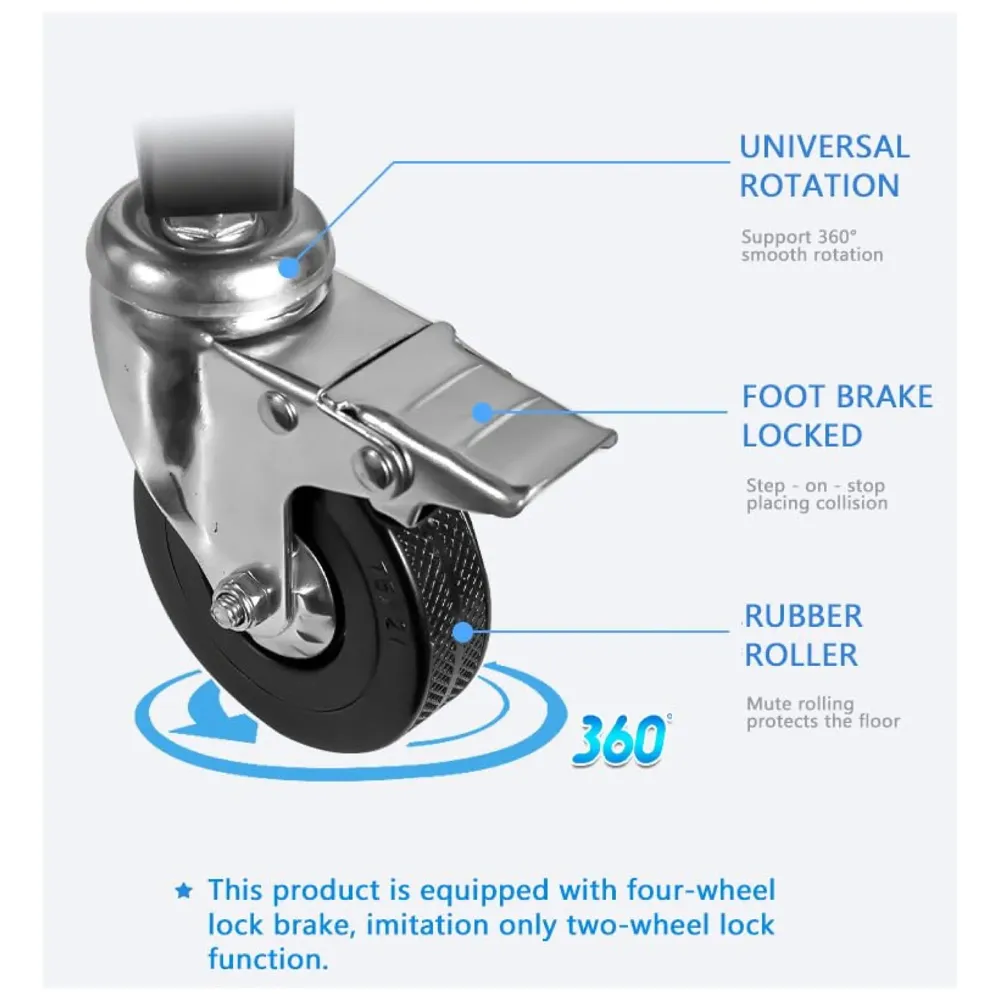 Heavy Duty Low Height Swivel Movable Tv Floor Stand Tv Trolley with Wheels for 32 Inch to 65 Inch LED for Events and Stage - 7