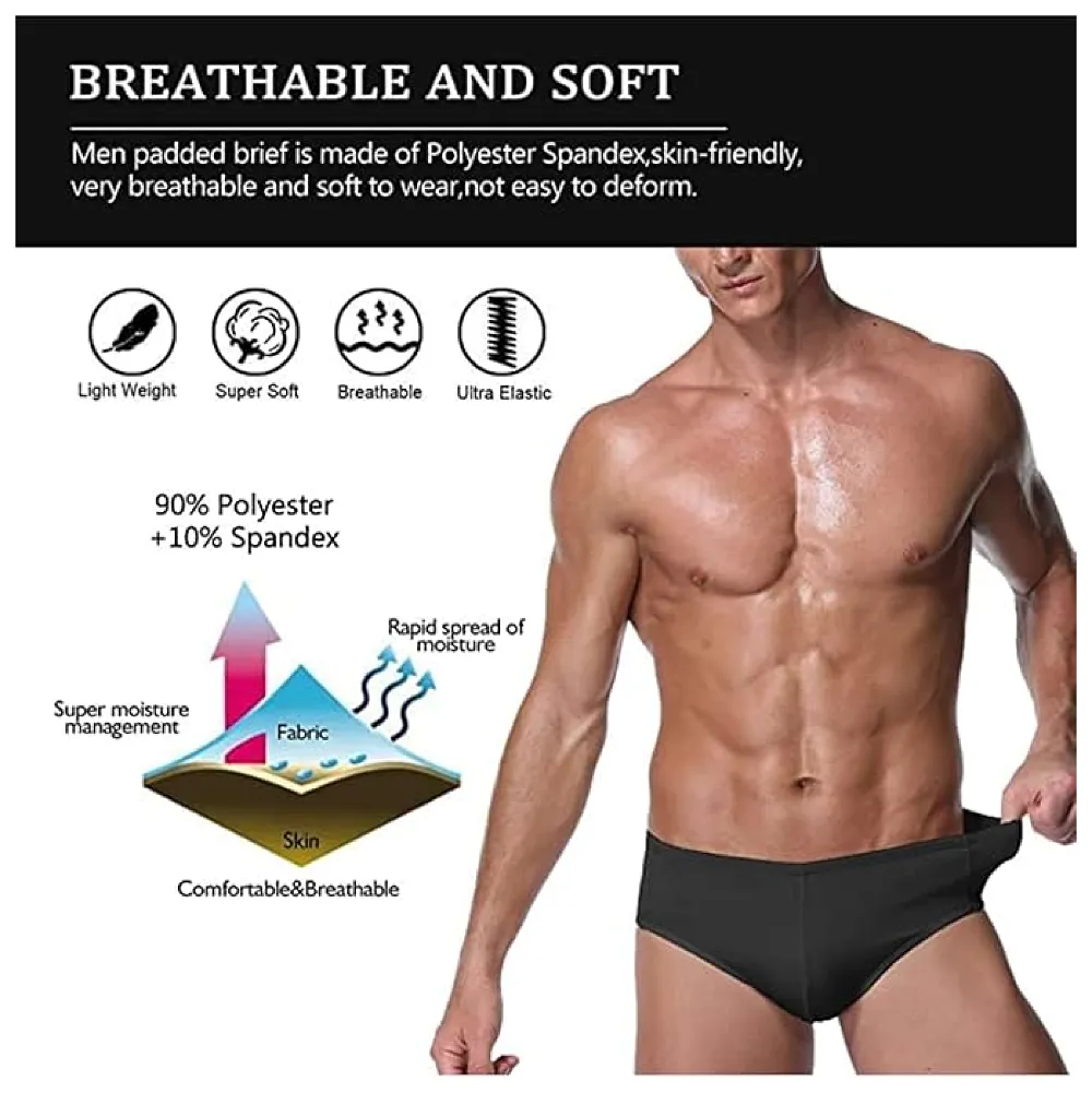 Men's Polyester INVALID DATA (Pack of 1) (padded underwear_Multicolor_90 CM)