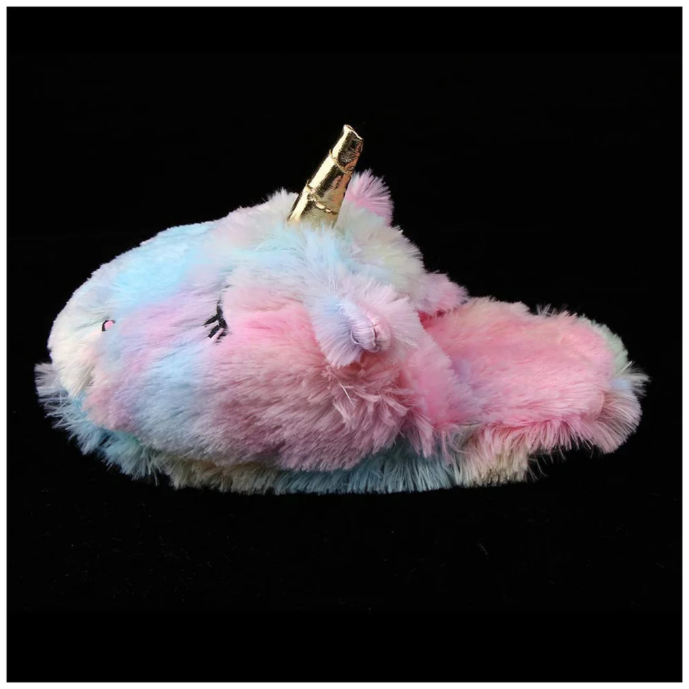 Unicorn Slippers, Plush Slippers (Rainbow) house Slippers Multi Colour (Size -7)