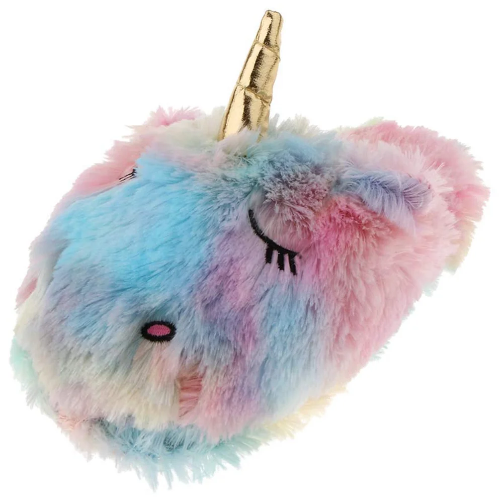 Unicorn Slippers, Plush Slippers (Rainbow) house Slippers Multi Colour (Size -7)