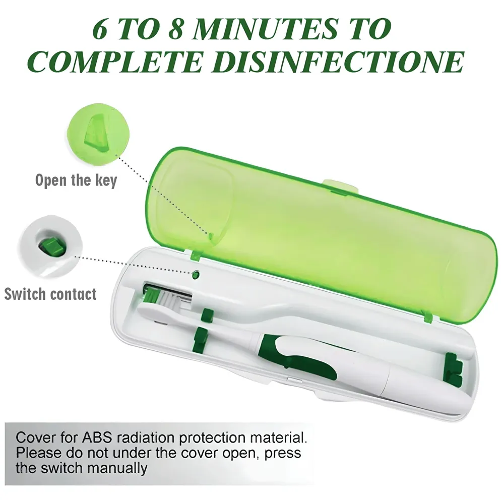 UV Toothbrush Protection Case, Toothbrush sanitiser, Toothbrush Sanitiser Holder. Green